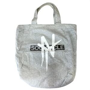 Soulcycle Women's Gray NY Logo Print Canvas Pocket Laptop Tote Handbag Size OS